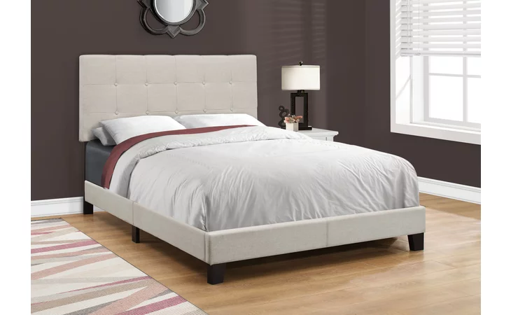 I5921F BED - FULL SIZE / BEIGE LINEN MONARCH SPECIALTIES  I5921F