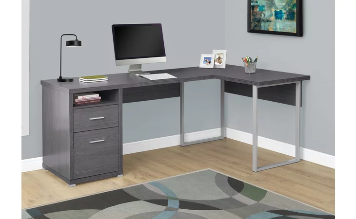 I7257 COMPUTER DESK - 80 L - GREY LEFT OR RIGHT FACING MONARCH SPECIALTIES  I7257