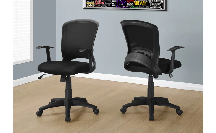 I7265  OFFICE CHAIR - BLACK MESH MID-BACK / MULTI-POSITION