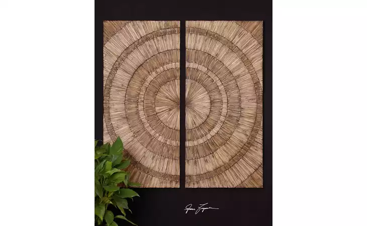 07636 LANCIANO WOOD WALL PANELS, S/2 UTTERMOST  07636