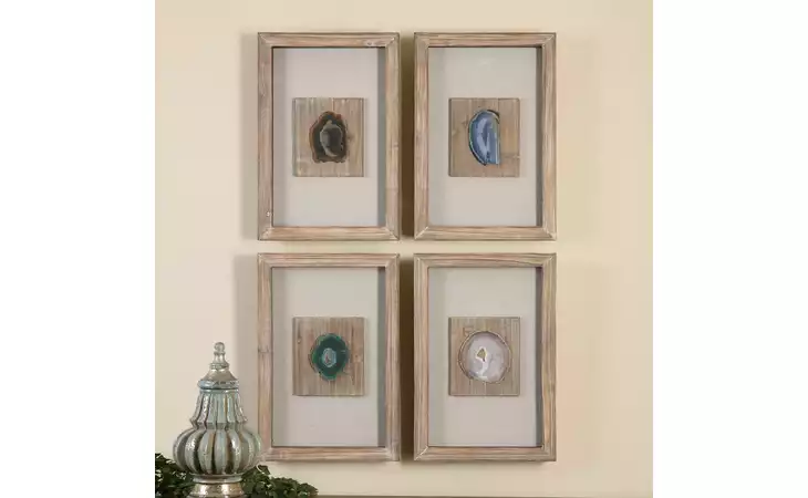 14499 AGATE STONE SHADOW BOXES, S/4 UTTERMOST  14499