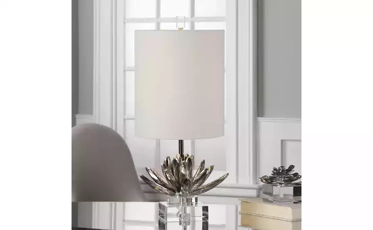 29256-1  SILVER LOTUS ACCENT LAMP
