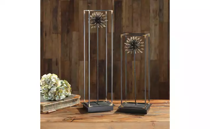 18837 FLOWERING DANDELIONS SCULPTURE, S/2 UTTERMOST  18837