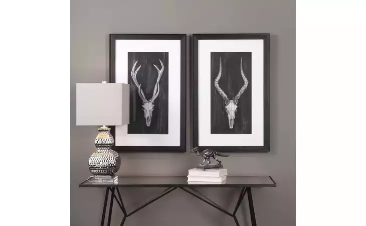 33648 RUSTIC EUROPEAN MOUNTS FRAMED PRINTS, S/2 UTTERMOST  33648