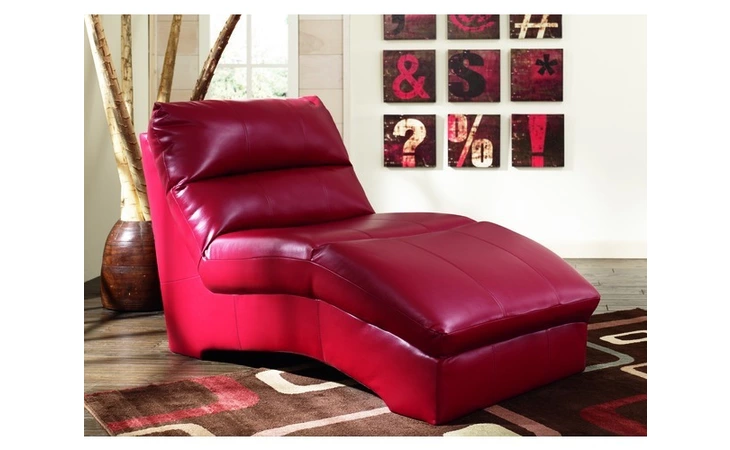 9270115 Leather CHAISE-STATIONARY LEATHER-DURABLEND - SCARLETT