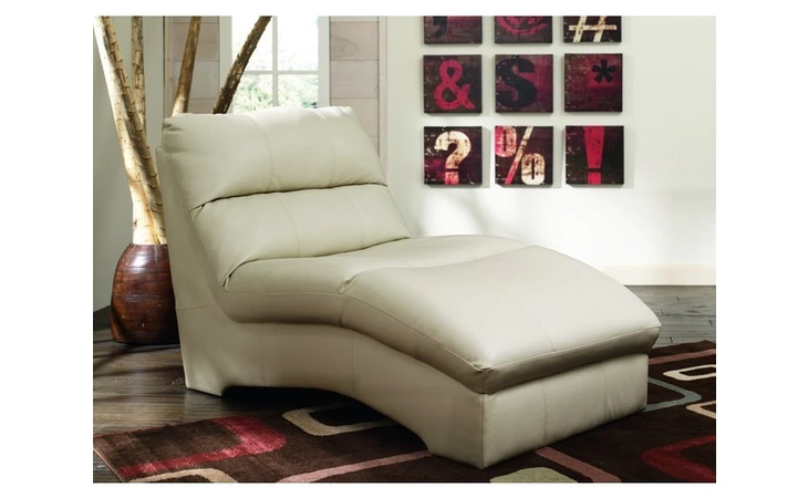 9270215 Leather CHAISE-STATIONARY LEATHER-DURABLEND - IVORY