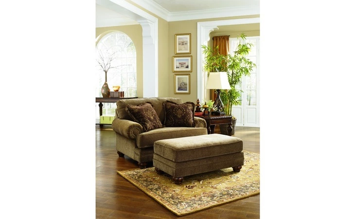 3730014  OTTOMAN-STATIONARY UPHOLSTERY-STAFFORD - ANTIQUE