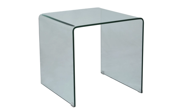 1788-3 CLARITY FINISH BENT GLASS END TABLE