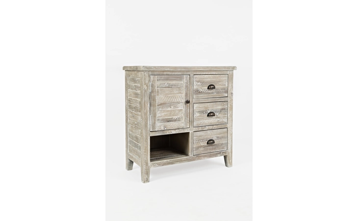 1743-32 ARTISAN'S CRAFT COLLECTION ACCENT CHEST W/CABINET, 3 DRAWERS, OPEN STORAGE ARTISAN'S CRAFT COLLECTION