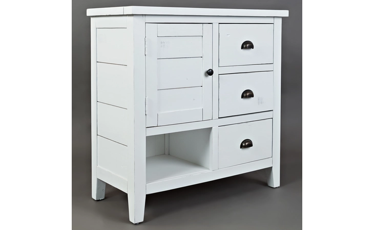 1744-32 ARTISAN'S CRAFT COLLECTION ACCENT CHEST W/CABINET, 3 DRAWERS, OPEN STORAGE ARTISAN'S CRAFT COLLECTION