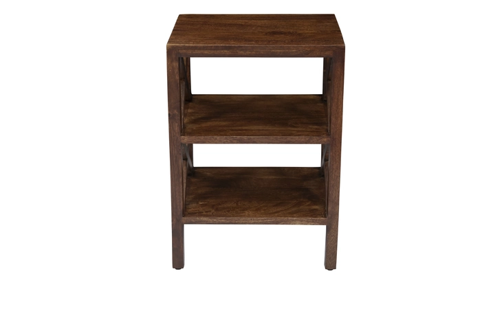 1730-34 GLOBAL ARCHIVE COLLECTION DYLAN X SIDE ACCENT TABLE W/2 SHELVES - MANG0 GLOBAL ARCHIVE COLLECTION