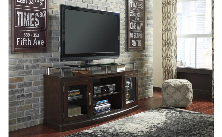 Chanceen MEDIUM TV STAND/FIREPLACE OPT ASHLEY Dark Brown W757-48