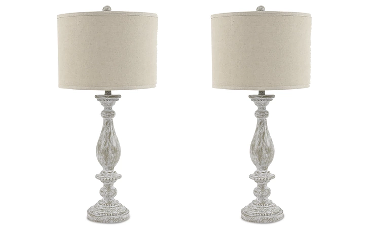 Bernadate POLY TABLE LAMP (2/CN) ASHLEY Whitewash L235344