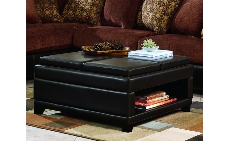 7910111  OTTOMAN WITH STORAGE-STATIONARY UPHOLSTERY-CODY - BROWN