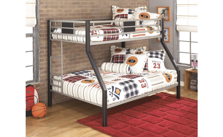 Dinsmore TWIN/FULL BUNK BED W/LADDER ASHLEY Black/Gray B106-56