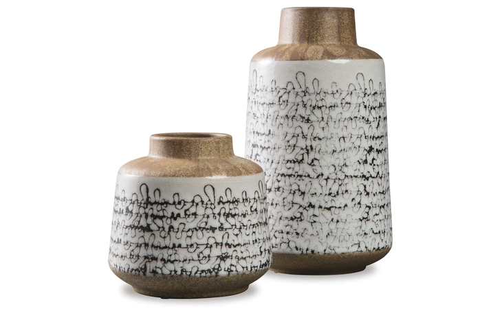 Meghan VASE SET (2/CN) ASHLEY Tan/Black A2000127
