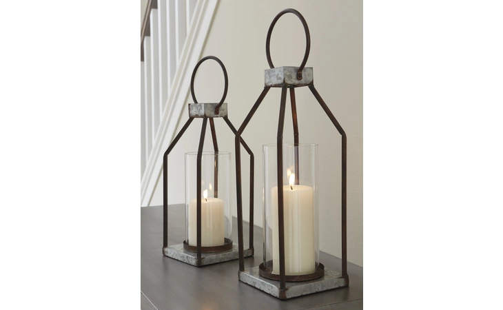 Diedrick LANTERN SET (2/CN) ASHLEY Gray/Black A2000346