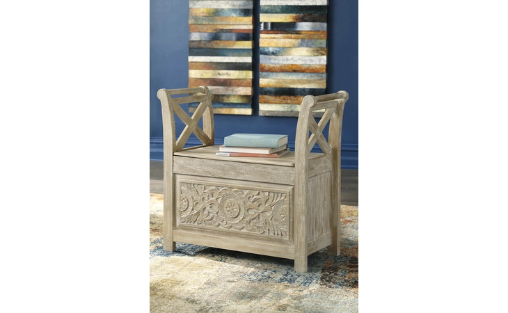 Fossil Ridge ACCENT BENCH ASHLEY Whitewash A4000001
