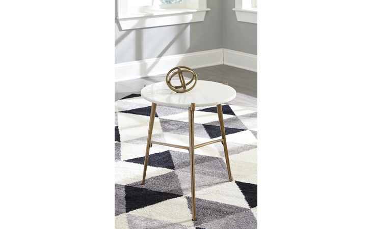 Chadton ACCENT TABLE ASHLEY White/Gold Finish A4000004