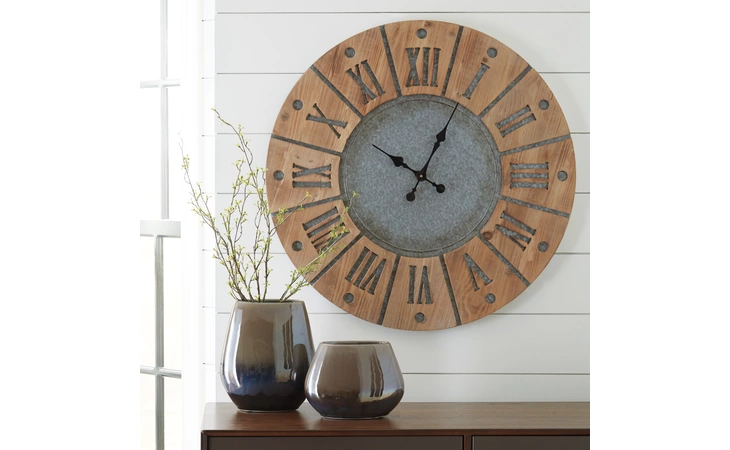 Payson WALL CLOCK ASHLEY Antique Gray/Natural A8010076