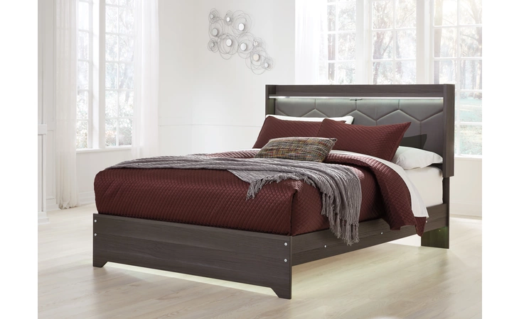 Annikus - Gray QUEEN UPH PANEL HEADBOARD ASHLEY  B132-57