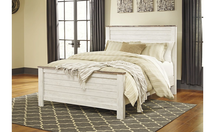 Willowton CAL KING PANEL RAILS ASHLEY Whitewash B267-94