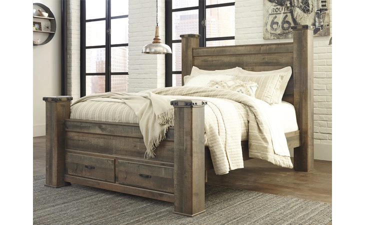 Trinell QUEEN POSTER STORAGE FOOTBOARD ASHLEY Brown B446-64S