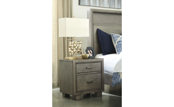 Arnett TWO DRAWER NIGHT STAND ASHLEY Gray B552-92