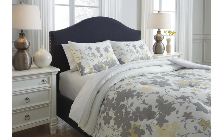 Q388003K Maureen - Gray/Yellow KING COMFORTER SET/MAUREEN