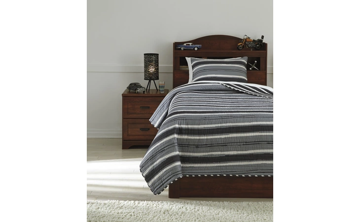 Merlin TWIN COVERLET SET ASHLEY Gray/Cream Q420001T