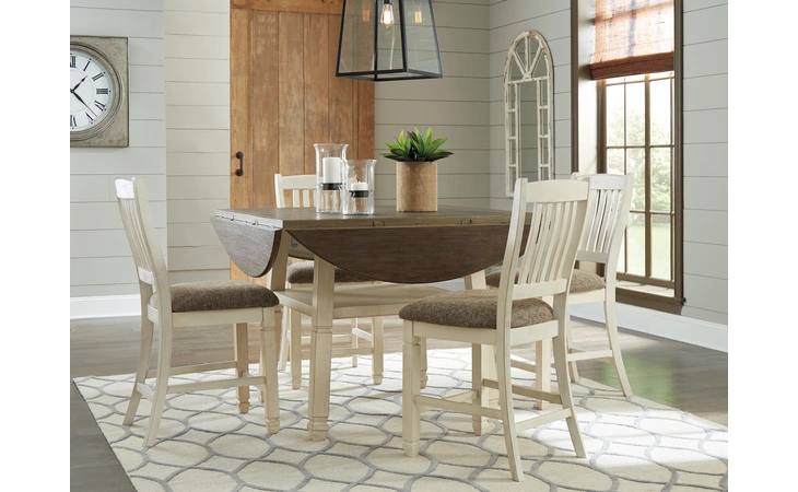 Bolanburg ROUND DROP LEAF COUNTER TABLE ASHLEY Antique White D647-13