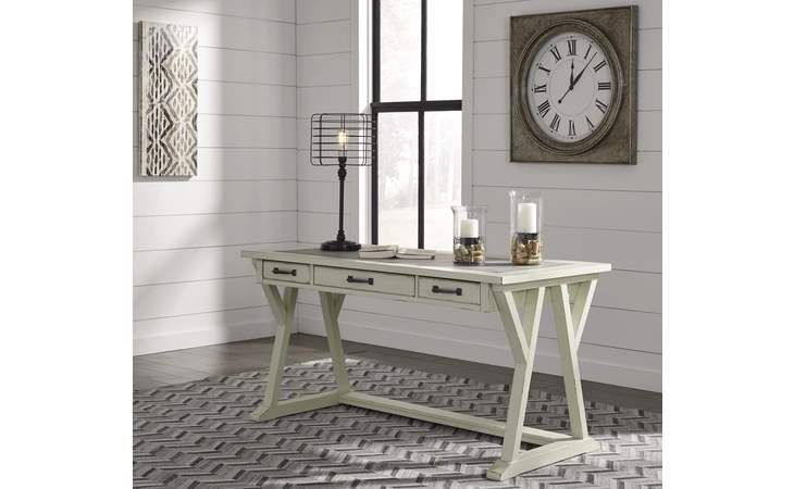 Jonileene HOME OFFICE LARGE LEG DESK ASHLEY White/Gray H642-44