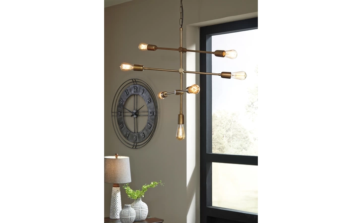 Nastalya METAL PENDANT LIGHT (1/CN) ASHLEY Gold Finish L000818