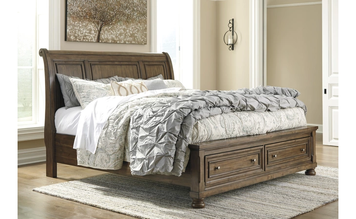 Flynnter QUEEN STORAGE FOOTBOARD ASHLEY Medium Brown B719-74