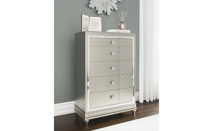 Chevanna FIVE DRAWER CHEST ASHLEY Platinum B744-46