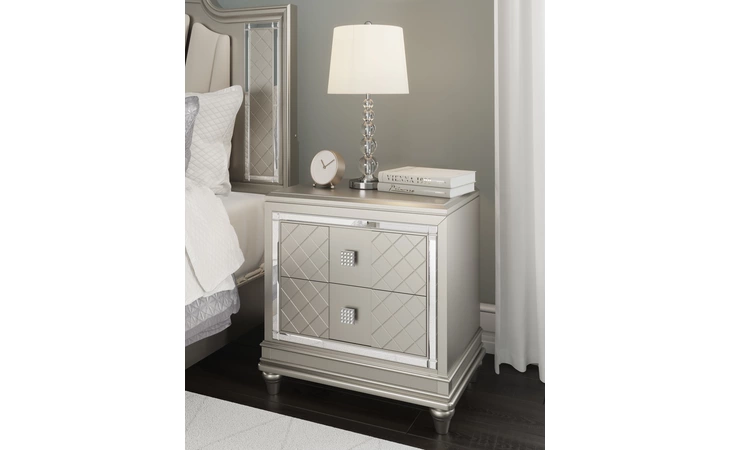 Chevanna TWO DRAWER NIGHT STAND ASHLEY Platinum B744-92