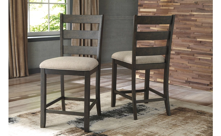 Rokane UPHOLSTERED BARSTOOL (2/CN) ASHLEY Brown D397-124
