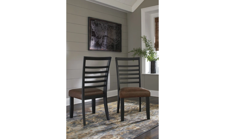 D648-01 MANISHORE - BROWN DINING UPH SIDE CHAIR (2 CN) MANISHORE BROWN
