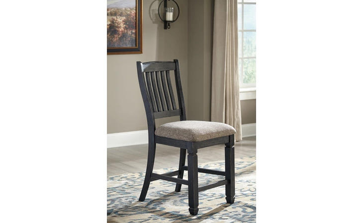 Tyler Creek UPHOLSTERED BARSTOOL (2/CN) ASHLEY Black/Gray D736-124