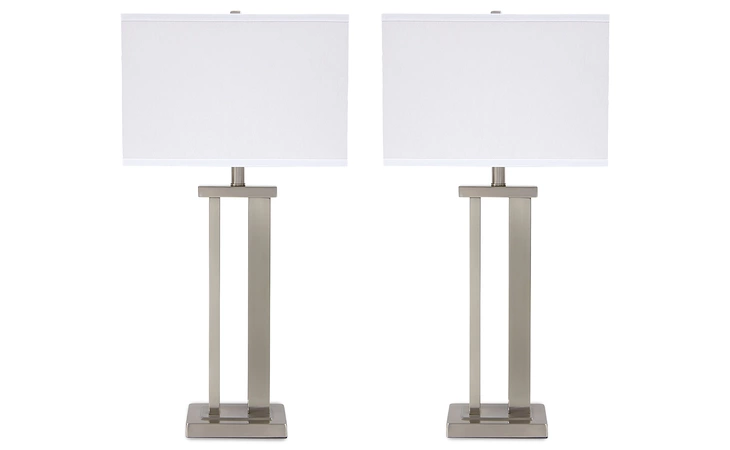 Aniela METAL TABLE LAMP (2/CN) ASHLEY Silver Finish L204054