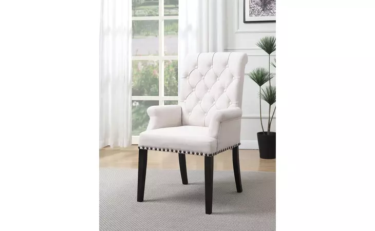 107283 PHELPS UPHOLSTERED ARM CHAIR BEIGE AND SMOKEY BLACK COASTER  107283