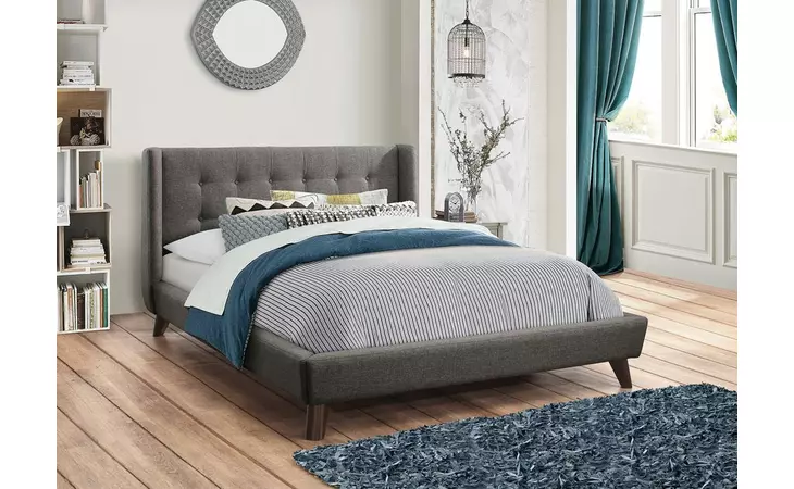 301061F CARRINGTON GREY UPHOLSTERED FULL BED COASTER  301061F