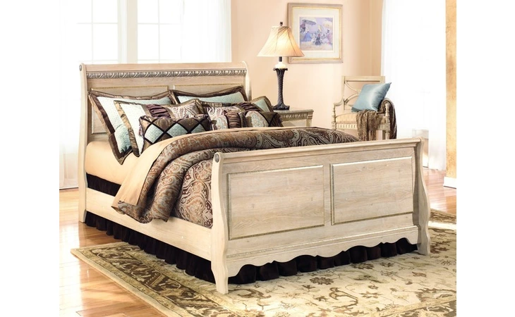 B174-96 QUEEN SLEIGH RAILS-MASTER BEDROOM-SILVERGLADE ASHLEY  B174-96
