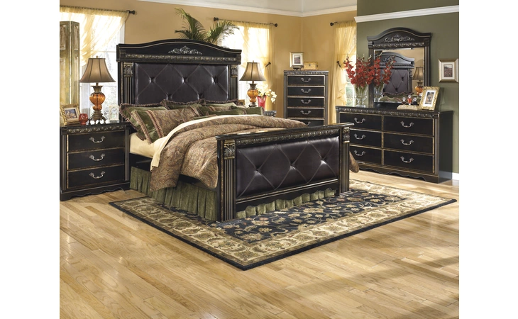 COAL CREEK - DARK BROWN THREE DRAWER NIGHT STAND ASHLEY Coal Creek B175-93