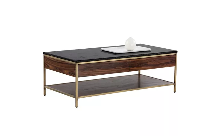 STAMOS STAMOS COFFEE TABLE - GOLD - ZEBRA BROWN SUNPAN  102213