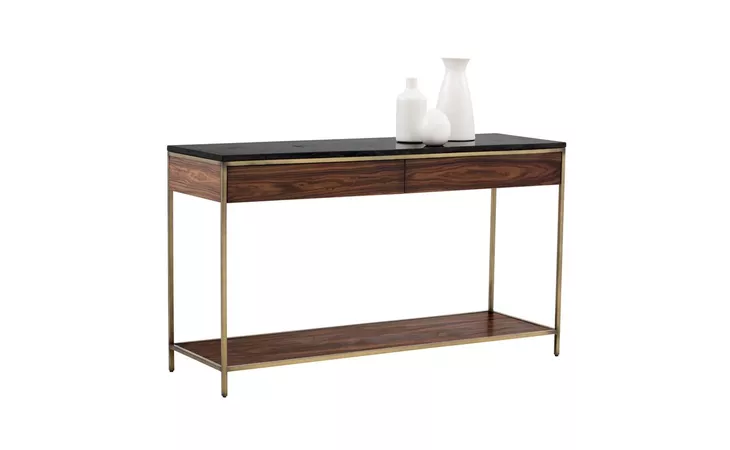 STAMOS STAMOS CONSOLE TABLE - GOLD - ZEBRA BROWN SUNPAN FURNITURE  101783