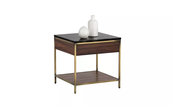 STAMOS STAMOS END TABLE - GOLD - ZEBRA BROWN SUNPAN  101781