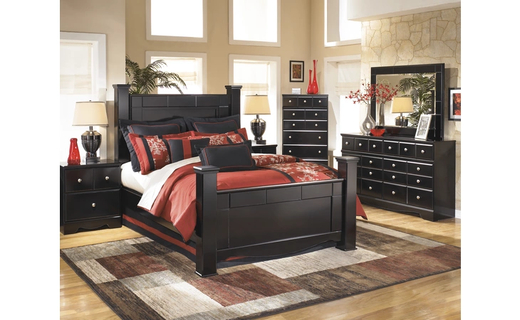 Shay TWO DRAWER NIGHT STAND/SHAY ASHLEY Almost Black B271-92