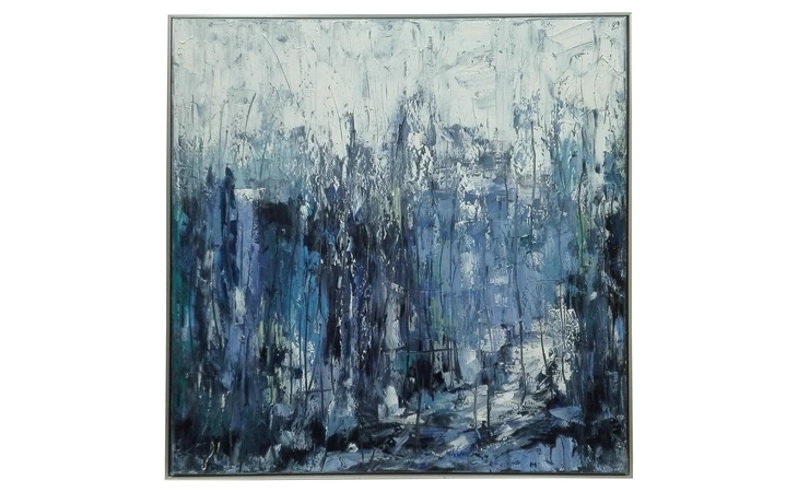 JA15KM4040S  ART PAINTING, BLUE, SILVER FRAME, L40