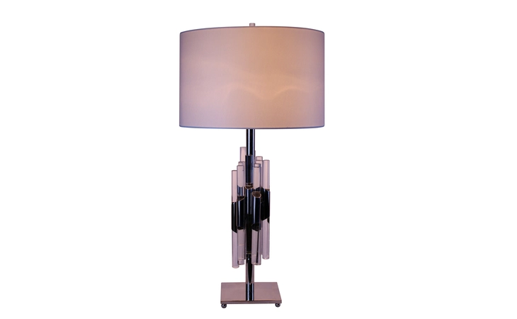 JTL27IH-PN  METAL + CRYSTAL TABLE LAMP IN POLISHED NICKEL FINISH,CLEAR + POLISHED NICKEL,D16XH31,1 100W E26